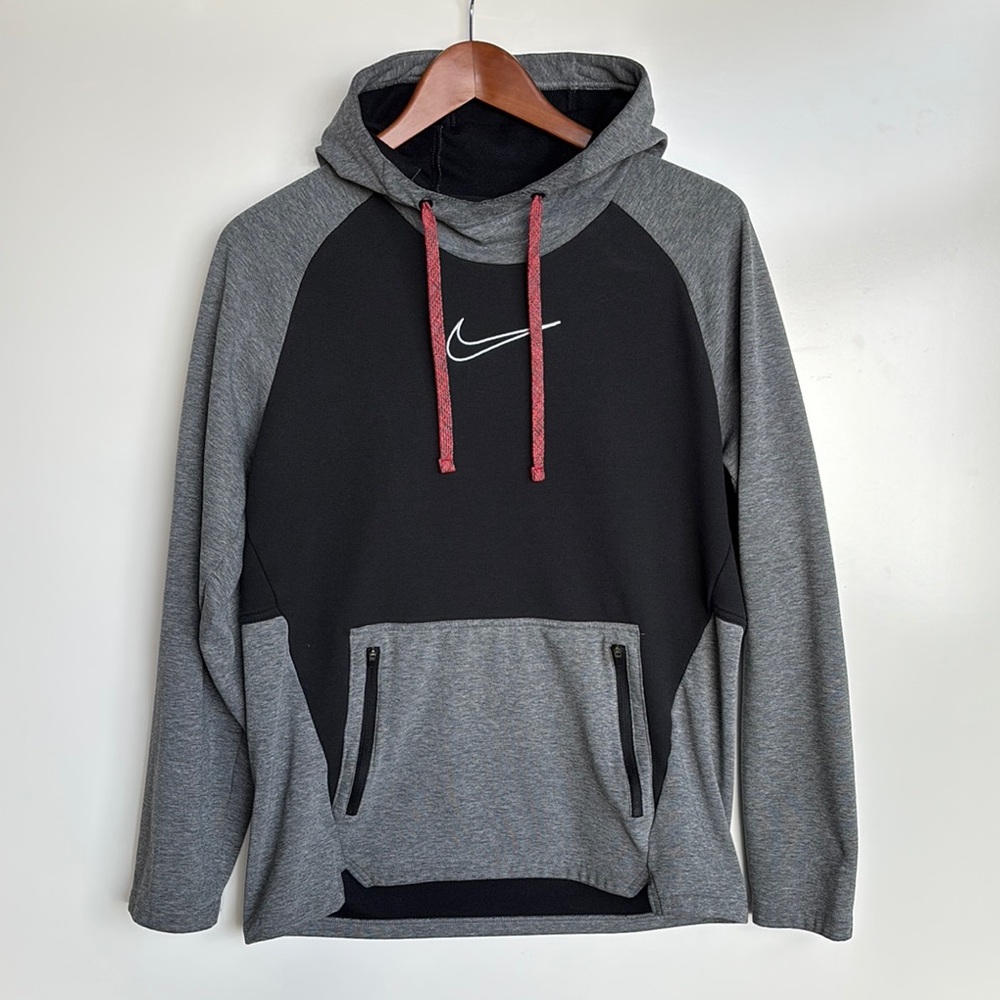 Nike Black and Gray Color-Blocked Hoodie